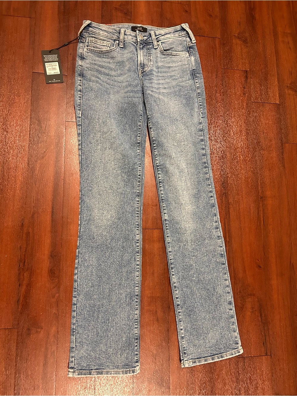 NWT True Religion Billie SN Mid Rise Straight Jeans Women’s 26 Light Peppermint